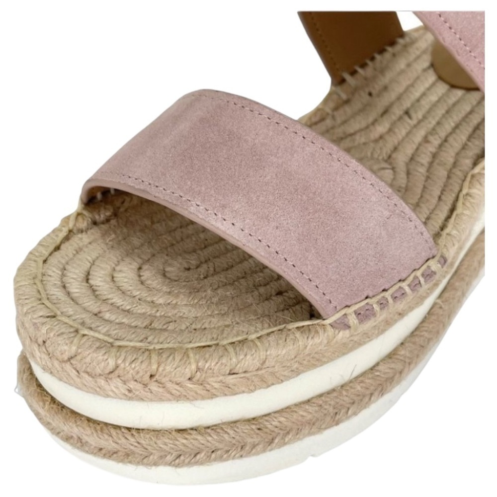 Marc Fisher LTD Platform Sandals 8M Gallia Pink Suede Jute Wrapped Slingback - Picture 4 of 13